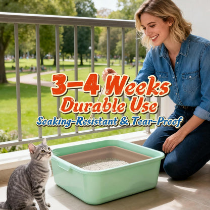 12-Pack Disposable Litter Boxes for Cats: 8/12/16 Portable Leak-Proof & Odor Control Tray for Kitty Foster Cats Indoor Travel 17.5''x13.6'' Litterbox Liner