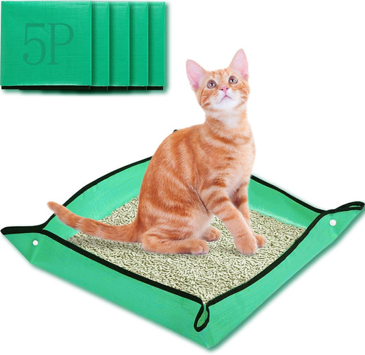 NICERINC PET 1 PCS Travel Litter Box for Cats,Portable Litter Box for Cats, Foldable and Packable, Large Sized Waterproof Cat, Ideal for Cat Travel Car & Camping